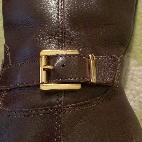 Banana Republic Sloanne Brown Leather High Riding Boots - 8.5 - Picture 12 of 16